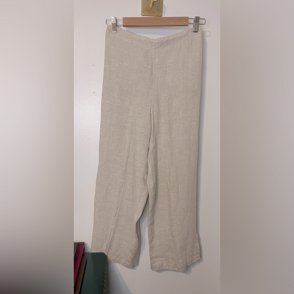 NWT April Cornell Natural Villa 100% Linen Pants Sz XXS Vacation Beach Old Money
